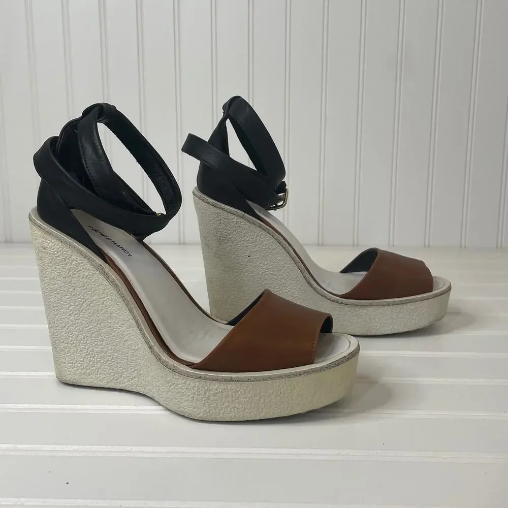 Pierre Hardy Women’s Open Toe Platform Wedges Ankle Strap Sandals Size 8